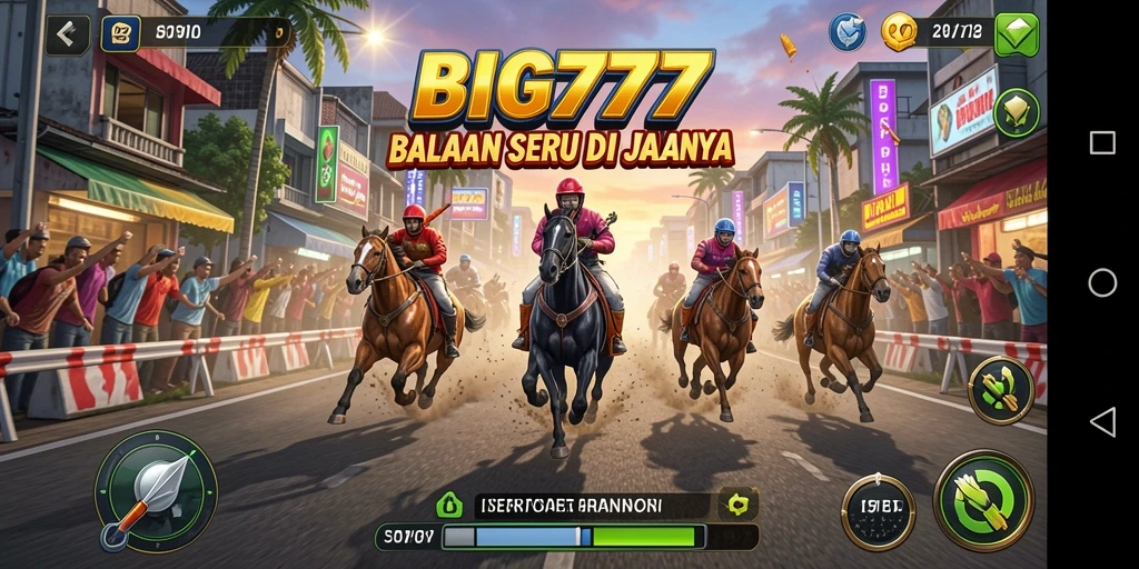 Tampilan gameplay balapan yang mendebarkan di BIG777.