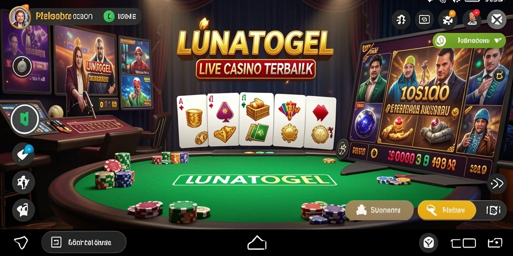 Tampilan gameplay Live Casino yang mendebarkan di LUNATOGEL.