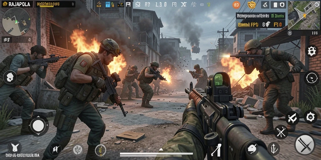 Gameplay seru RAJAPOLA dengan aksi tembak-menembak intens.