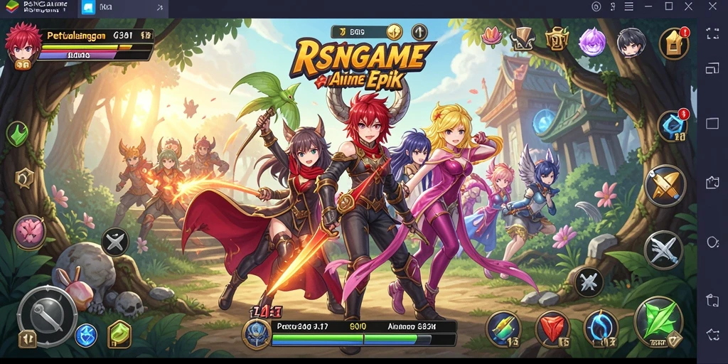 Tampilan gameplay mendebarkan dalam RSNGAME dengan karakter Anime yang memukau.