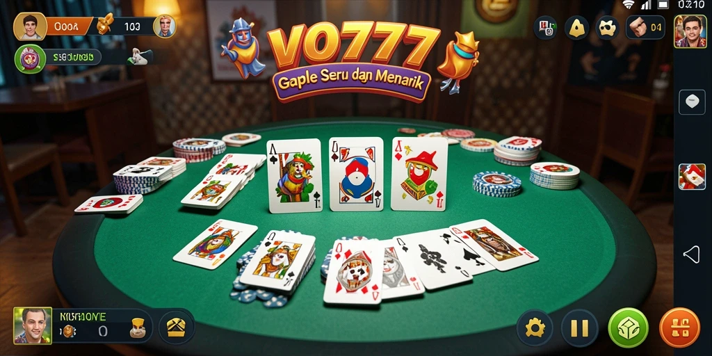 Tampilan gameplay seru dalam permainan Gaple VO777.
